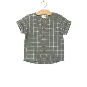 Button Down Boy Shirt- Windowpane