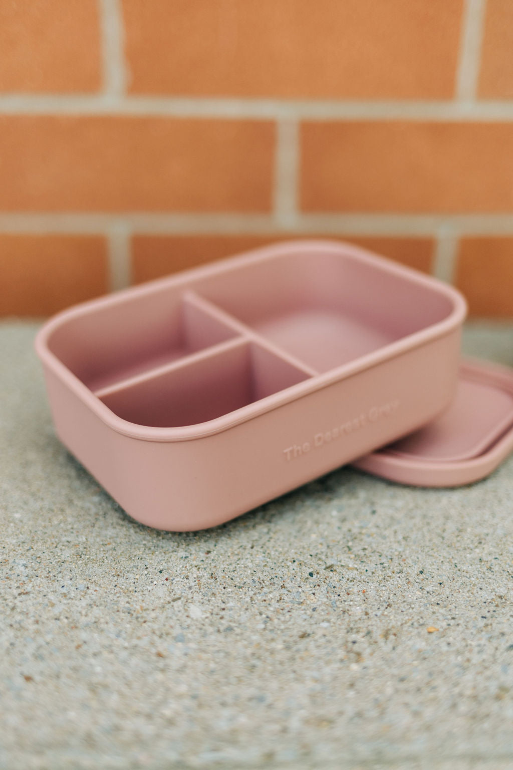 Divided Silicone Bento Lunch Box - Solid Pink