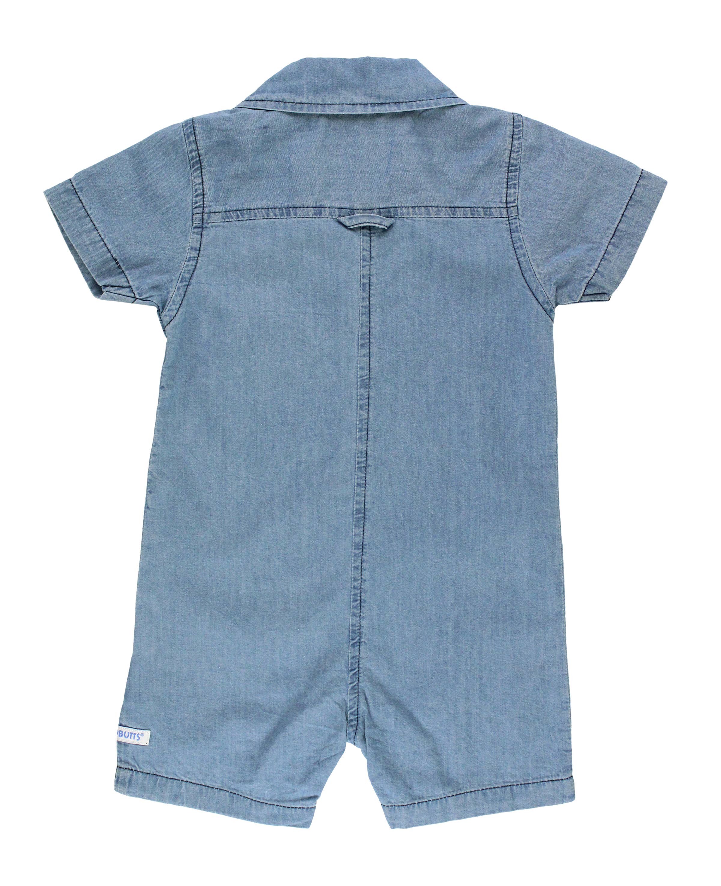Light Wash Denim Button-Up Romper