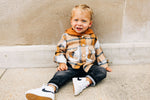 Hooded Brown & Gray Flannel Jacket- Child