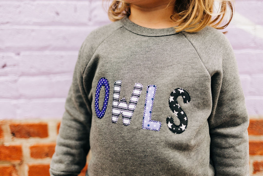 Embroidered Owls Sweatshirt