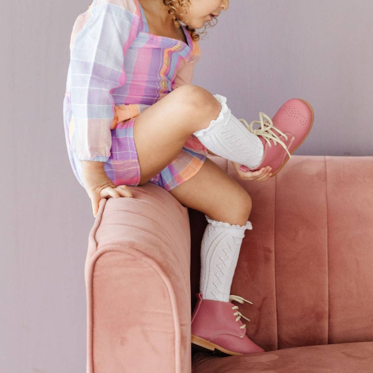 White Fancy Lace Top Knee High Socks