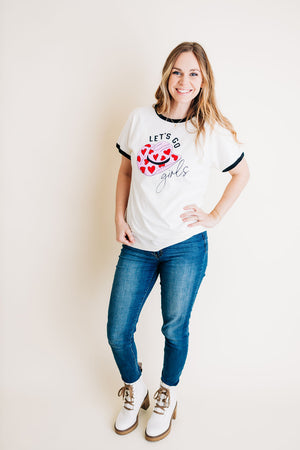 Let’s Go Girls Ringer Graphic Tee