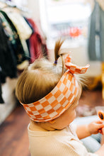 Fall Headband - Pink & Orange Checkered