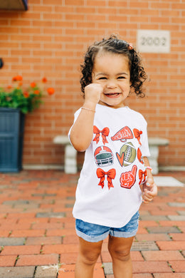 Red Football and Bows T-shirt