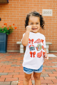 Red Football and Bows T-shirt