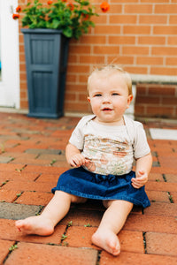 Checkered Fall Florals Shirt & Onesie