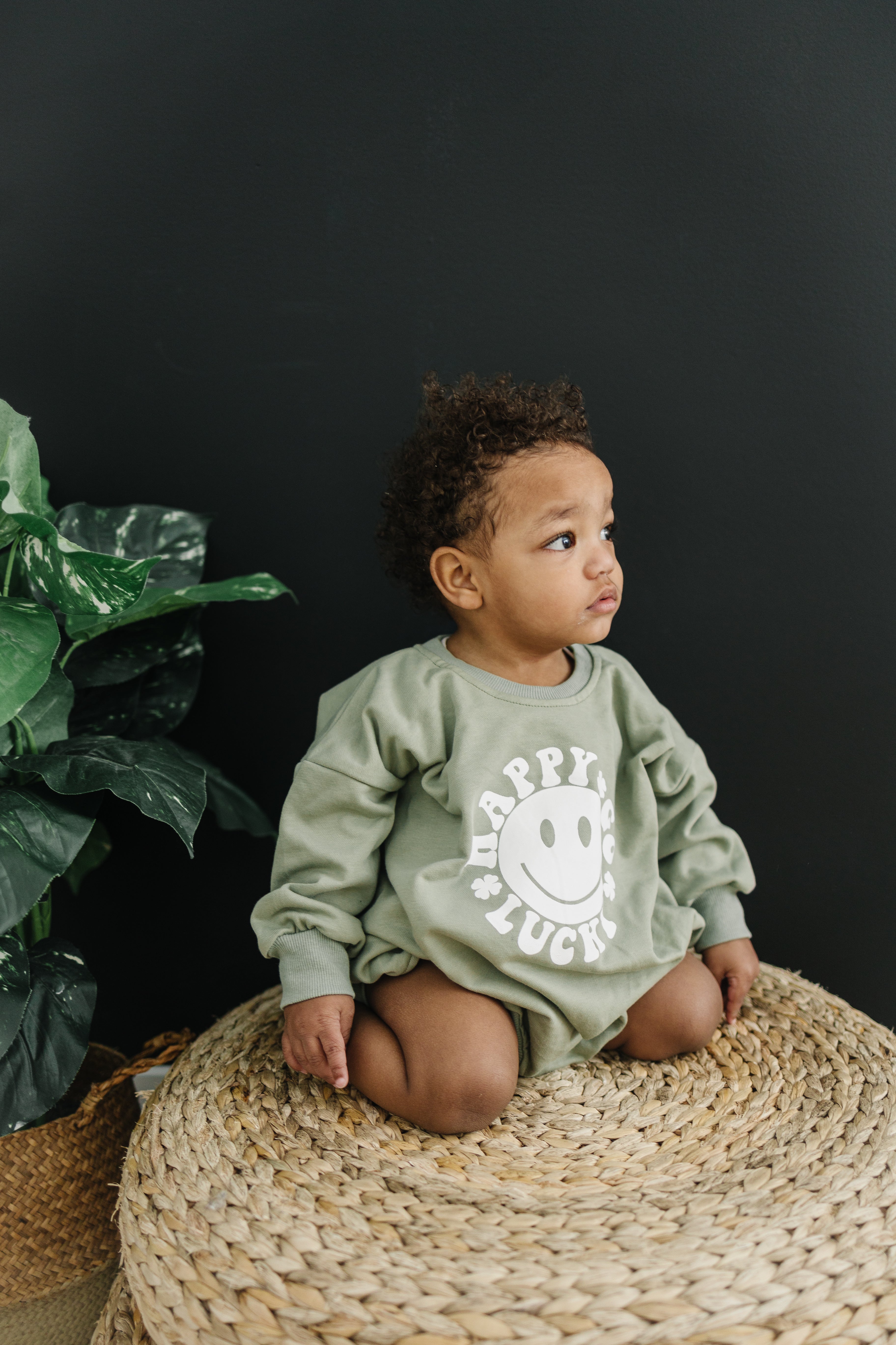 Happy Go Lucky Sweatshirt Romper