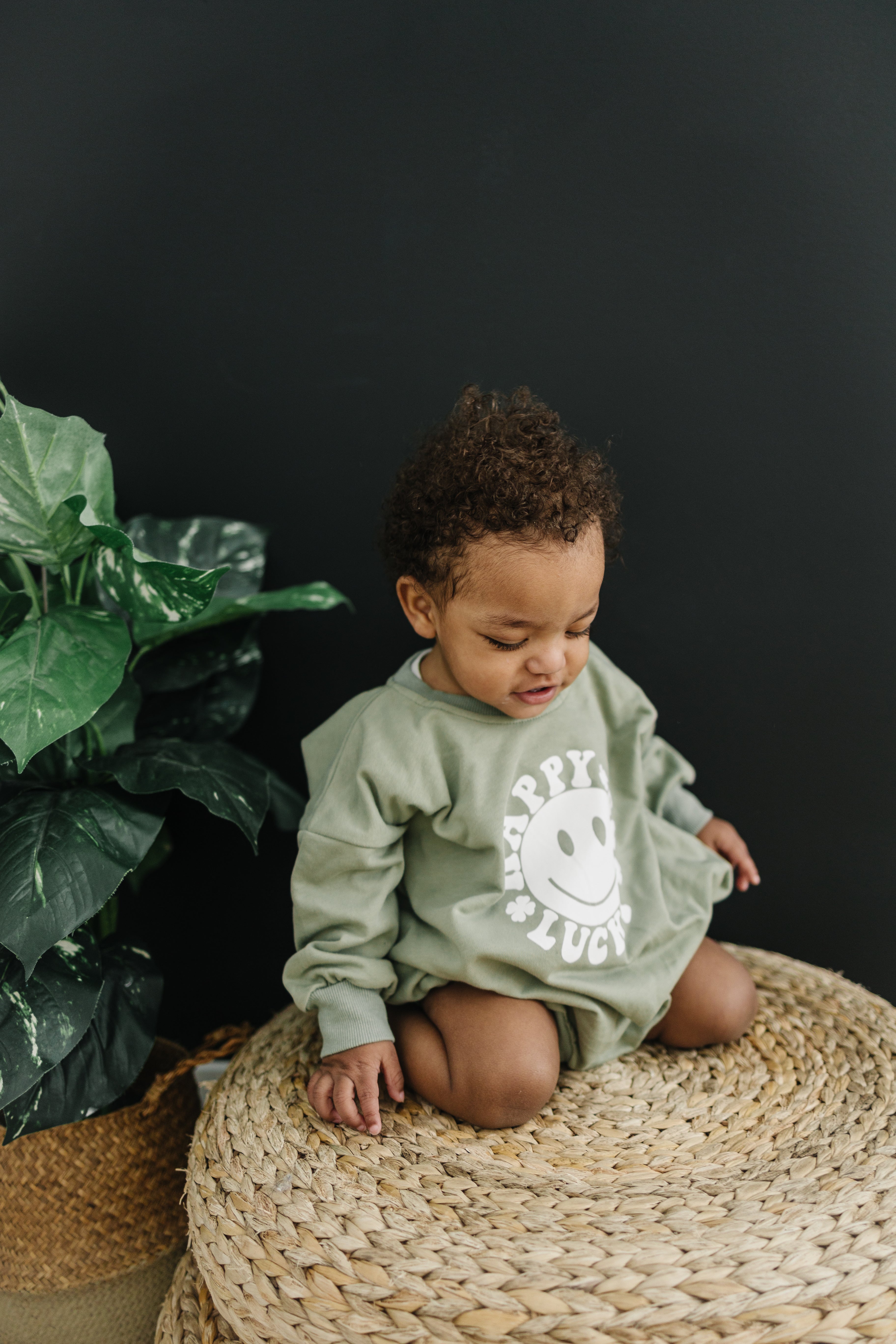 Happy Go Lucky Sweatshirt Romper