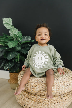 Happy Go Lucky Sweatshirt Romper