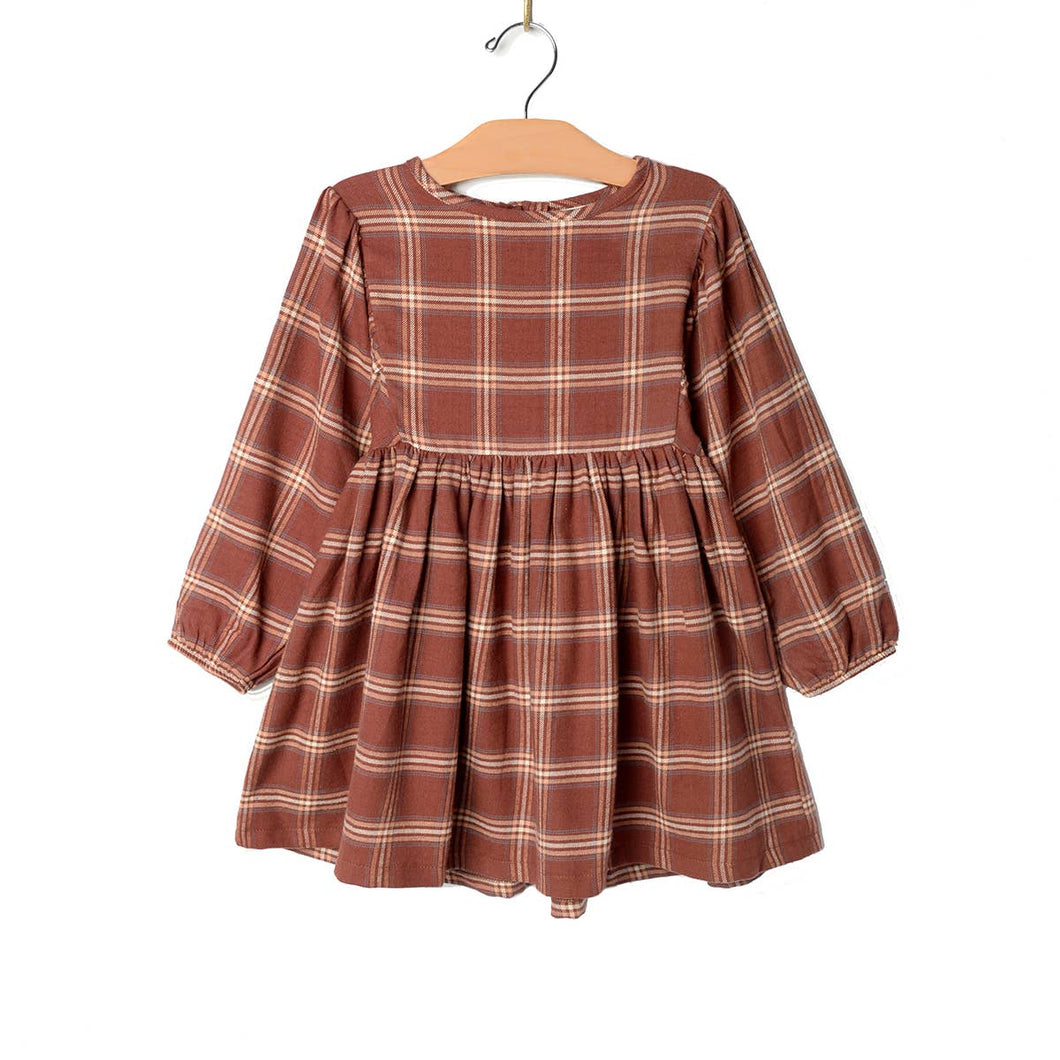 Puff Sleeve Flannel Dress