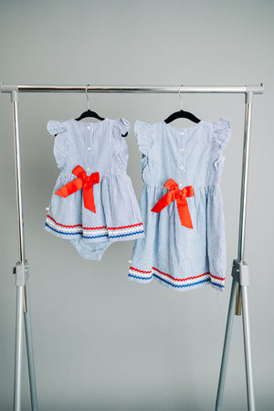 Blue Americana Skirted Romper
