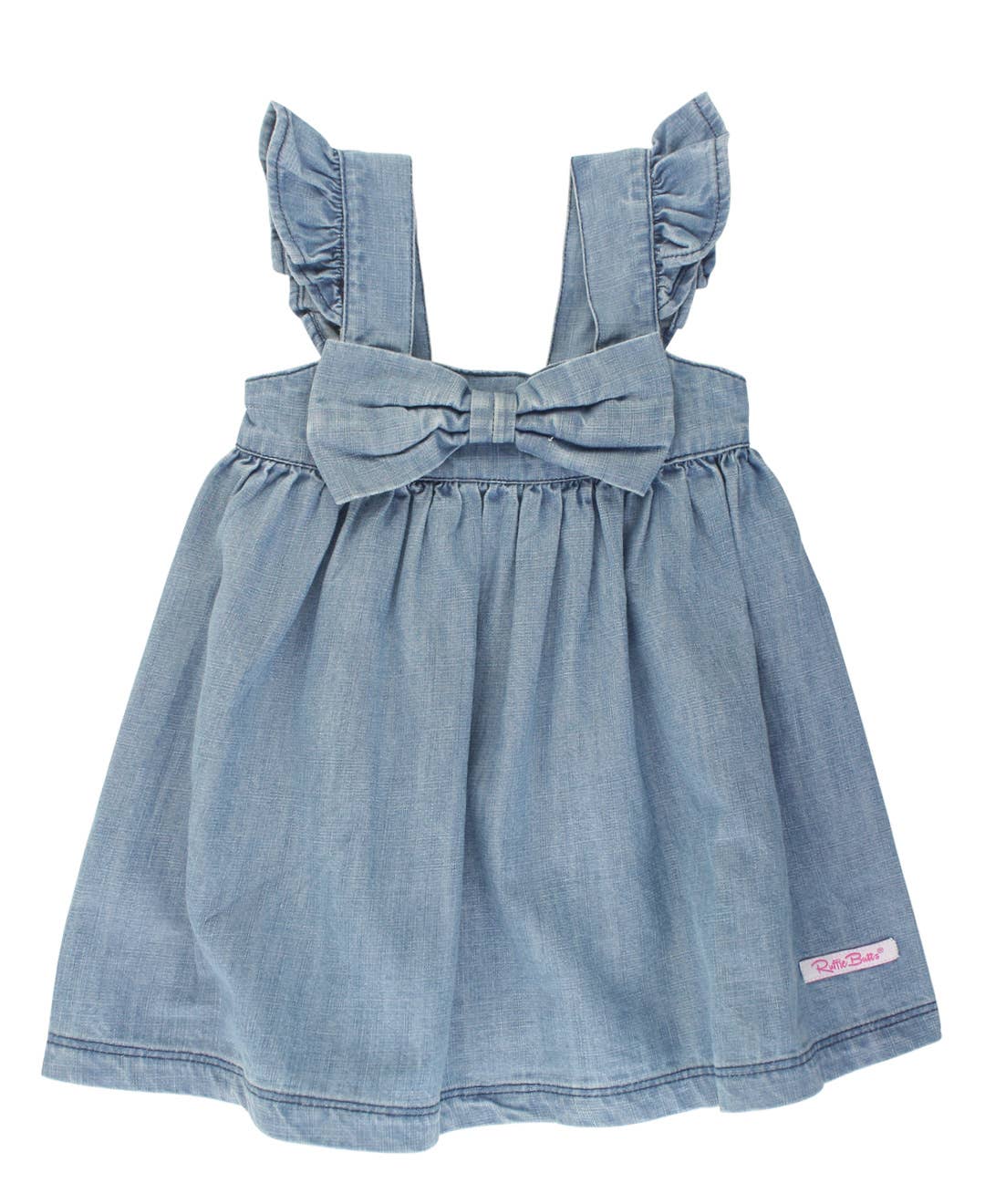 Light Wash Denim Bow Dress