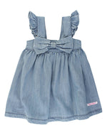 Light Wash Denim Bow Dress