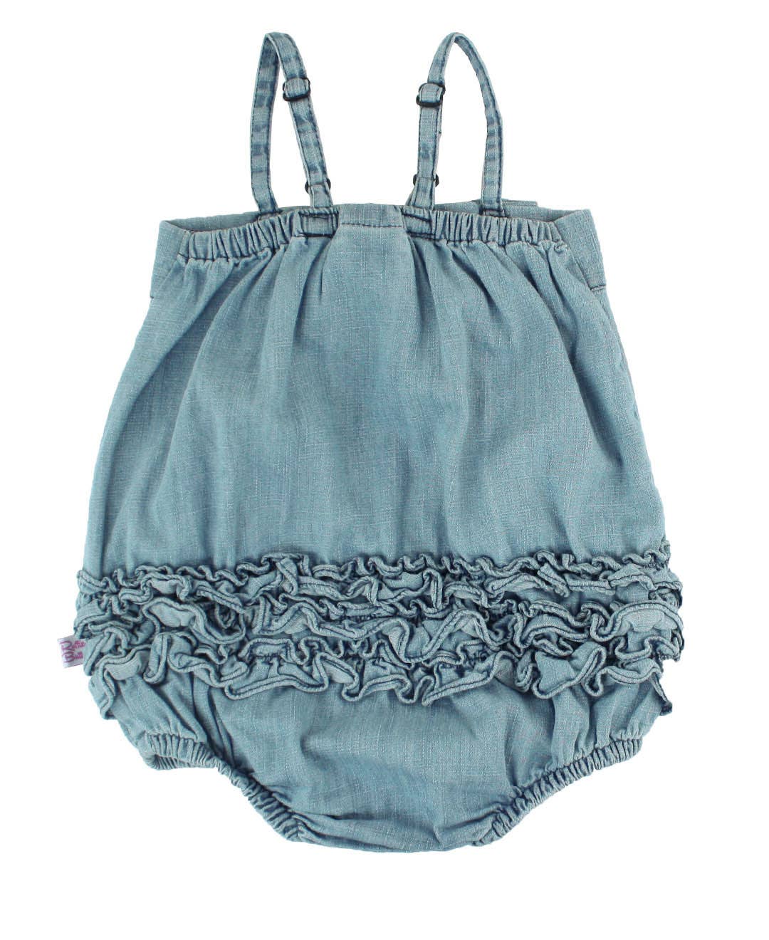 Light Wash Denim Bow Romper