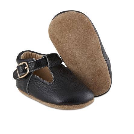 Black Soft-Soled Leather Baby Mary Janes