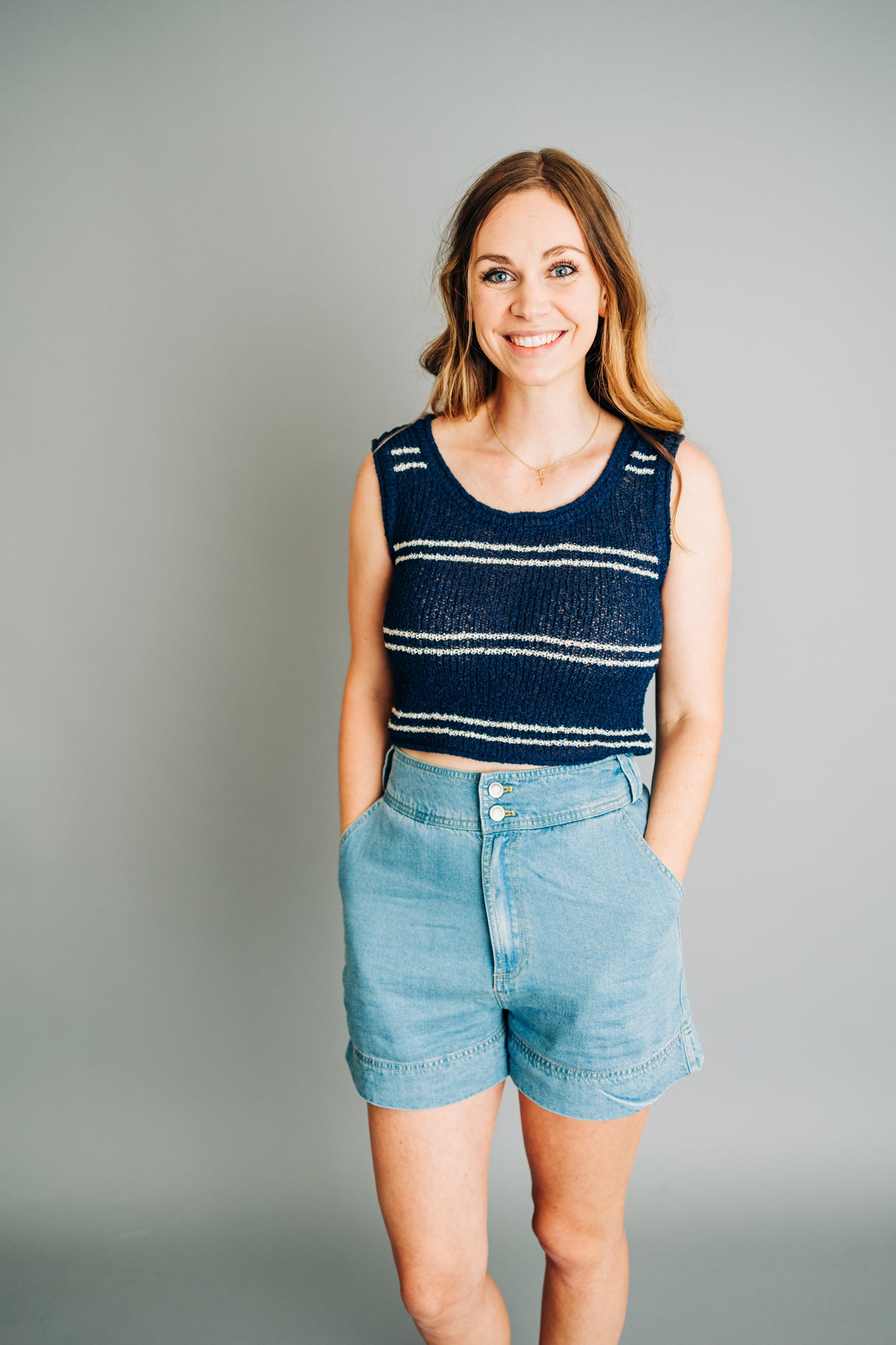 Navy Striped Tank