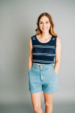 Navy Striped Tank