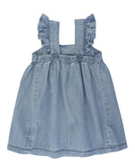 Light Wash Denim Bow Dress
