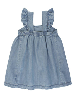 Light Wash Denim Bow Dress