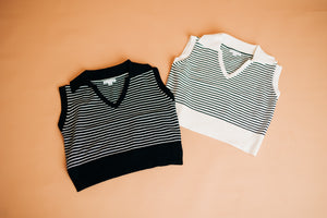 Knit Collared Sleeveless Top
