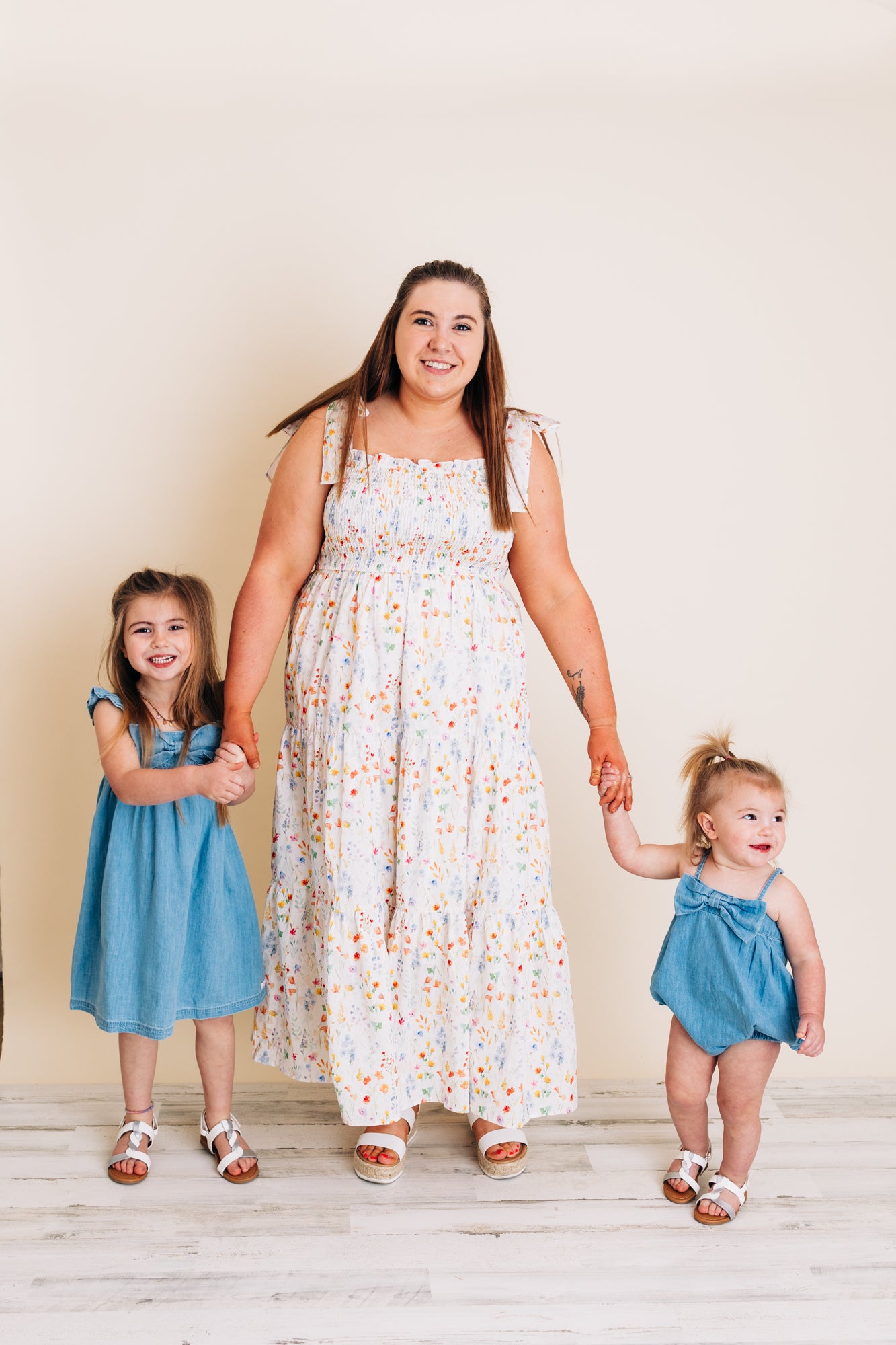 Light Wash Denim Bow Dress