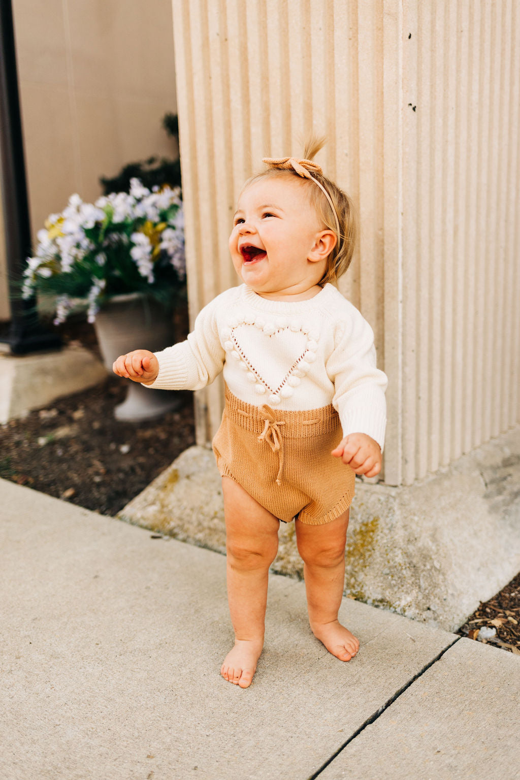 Heart Sweater Romper + Bow