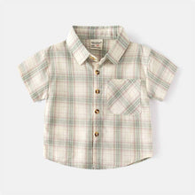 Boys Short Sleeve Plaid Shirt