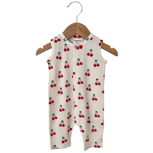 Waffle Romper - Cherries