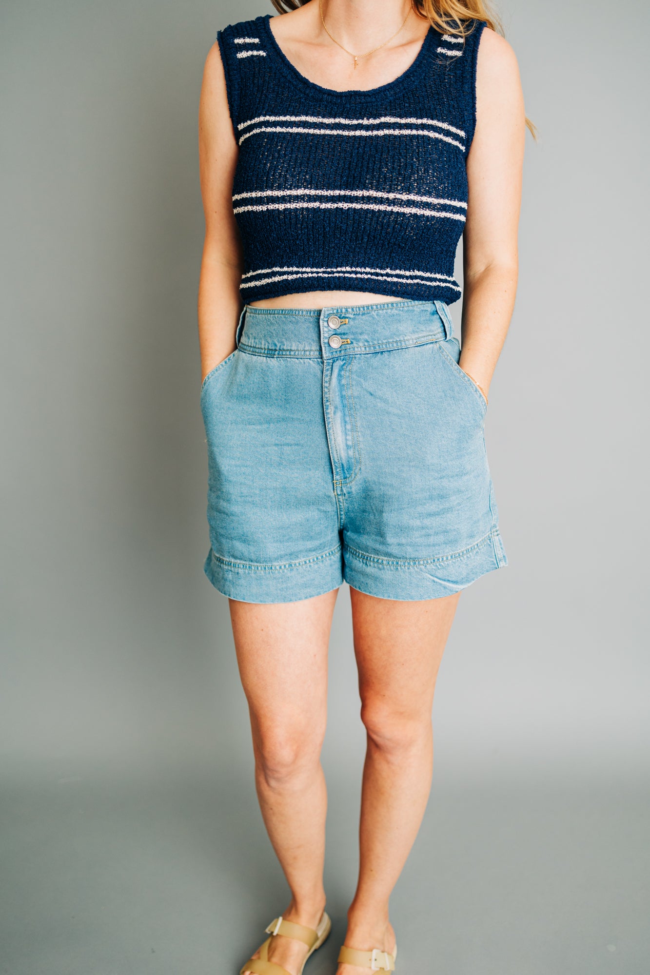 Navy Striped Tank