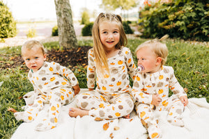 Waffle Zippered Footie Pajamas - Pumpkin