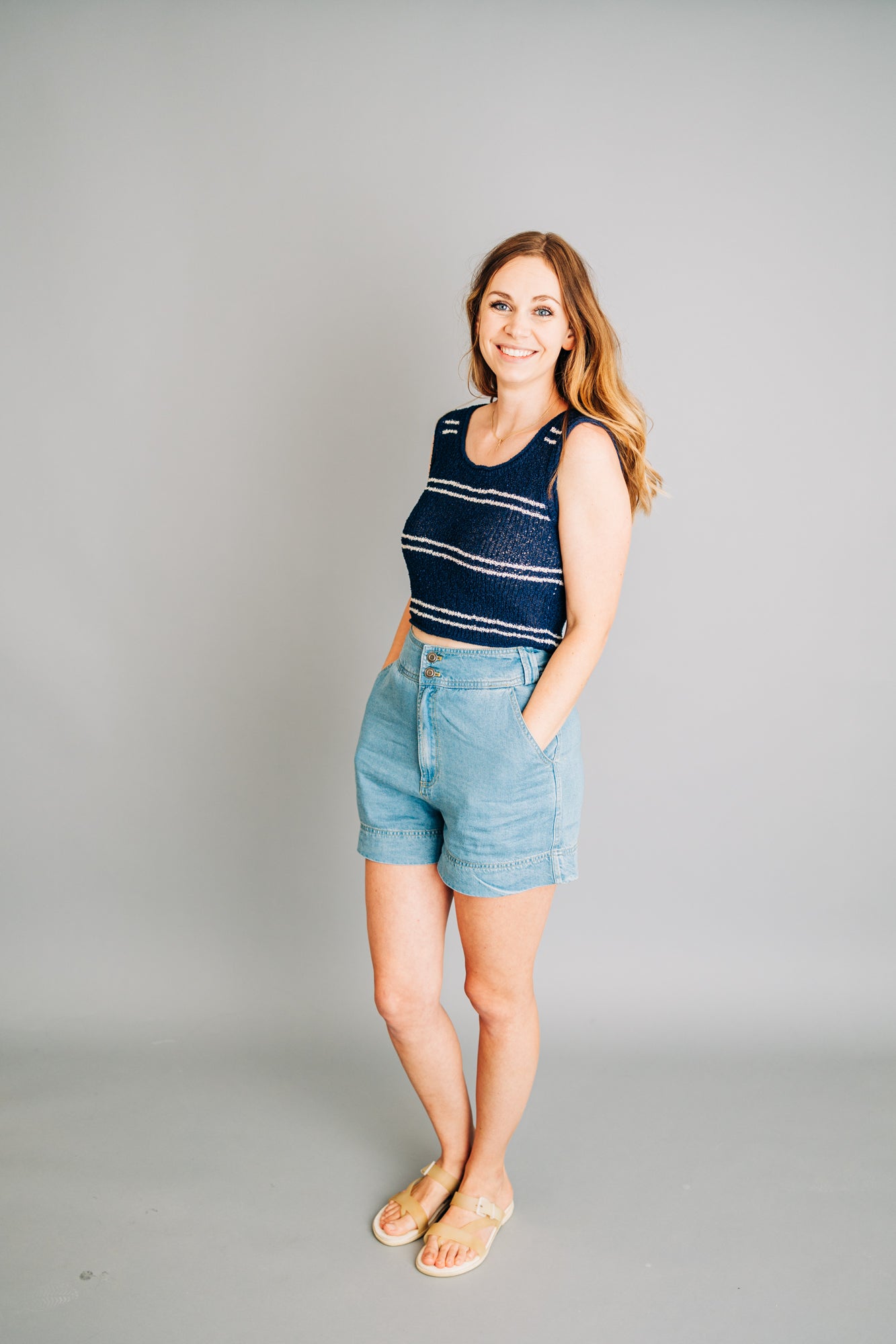 Navy Striped Tank