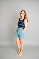 Navy Striped Tank