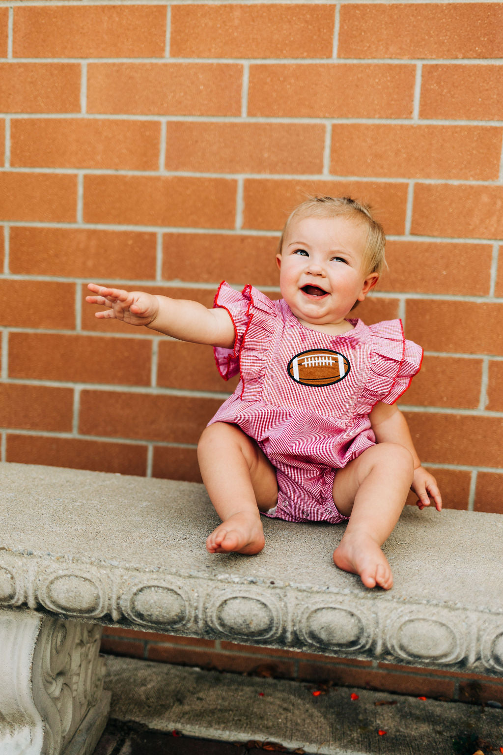 Red Gingham Football Onesie