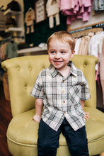 Boys Short Sleeve Plaid Shirt