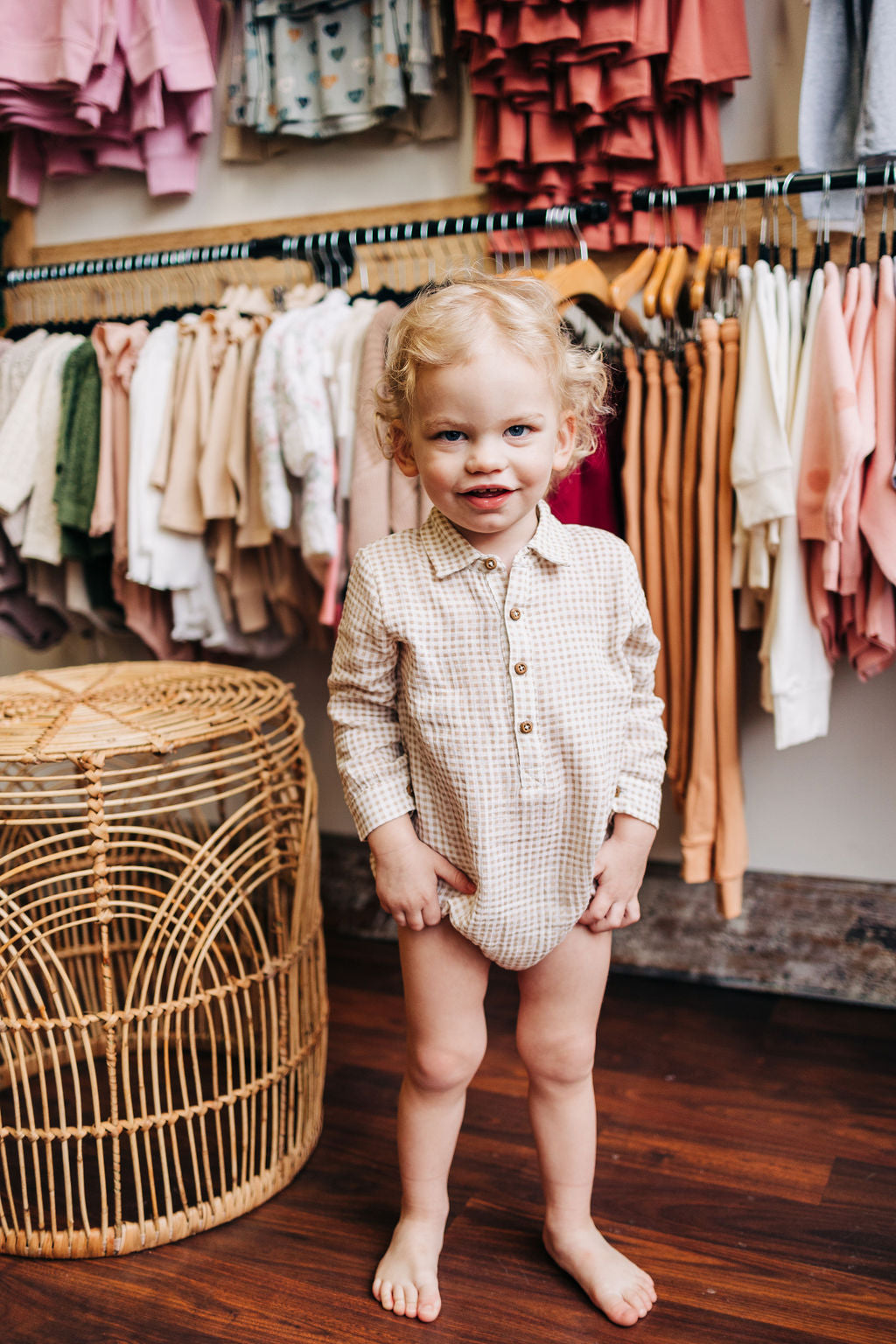 Organic Cotton Button Down Romper