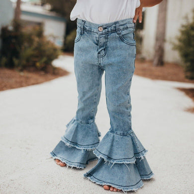 Light Wash Double Ruffle Jeans