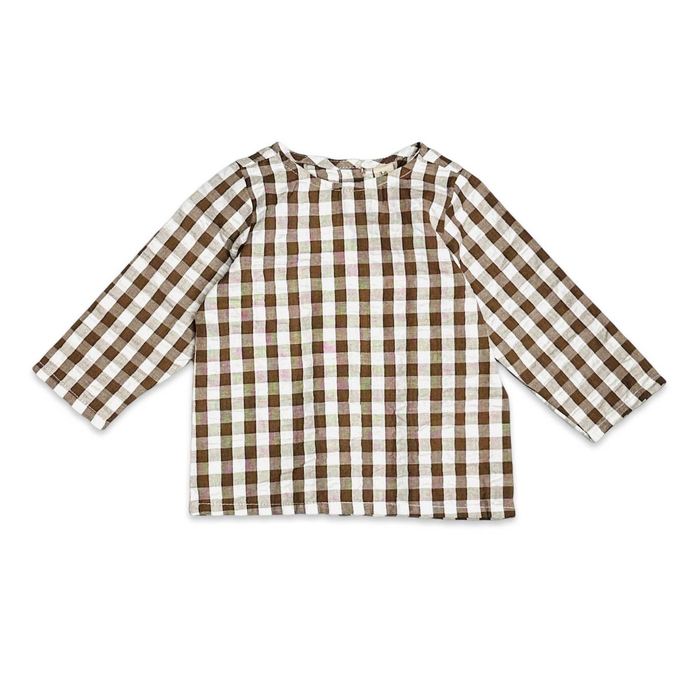 Gingham Muslin Shirt + Corduroy Overall Set