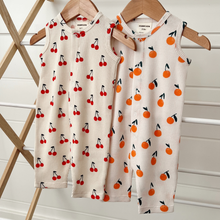 Waffle Romper - Oranges