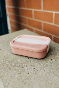 Divided Silicone Bento Lunch Box - Pink Tie Dye