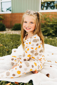 Waffle 2-Piece Pajama Set - Pumpkin