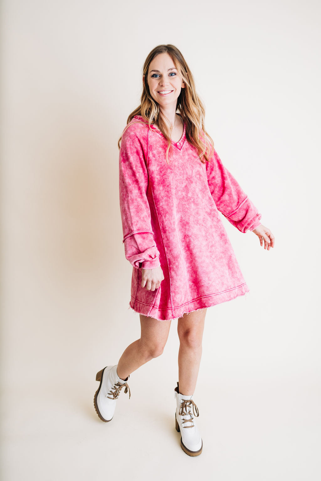 Mineral Washed Oversized Mini Dress