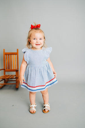 Blue Americana Skirted Romper