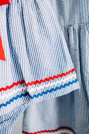 Blue Americana Skirted Romper