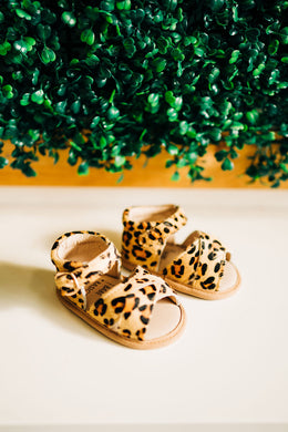 Leopard Leather Baby Sandals