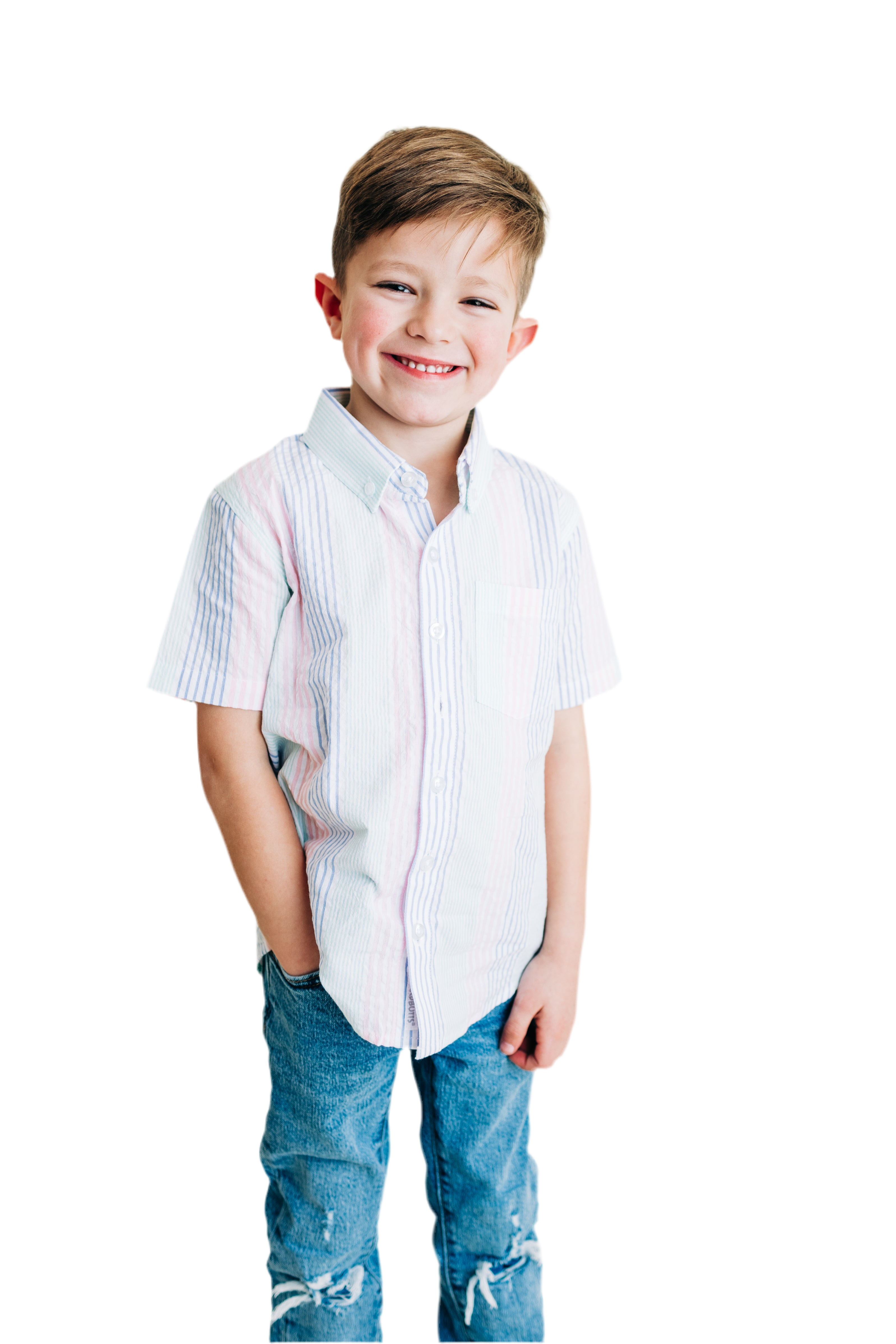 Multi-Color Seersucker Stripe Shirt