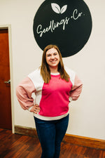 Color Block Plush Pullover