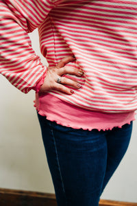 Pretty in Pink Striped Long Sleeve Top