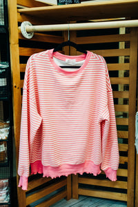 Pretty in Pink Striped Long Sleeve Top