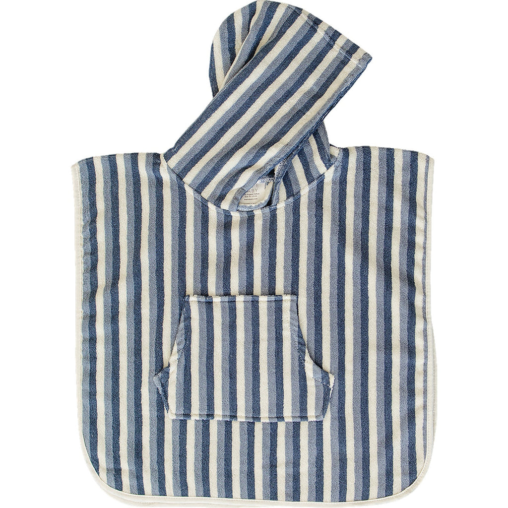 Blue Stripe Organic Cotton Beach Poncho